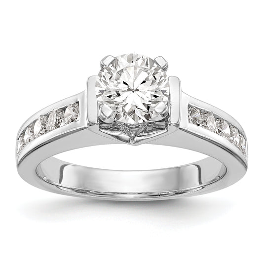 14K White Gold Diamond Peg Set Engagement Ring