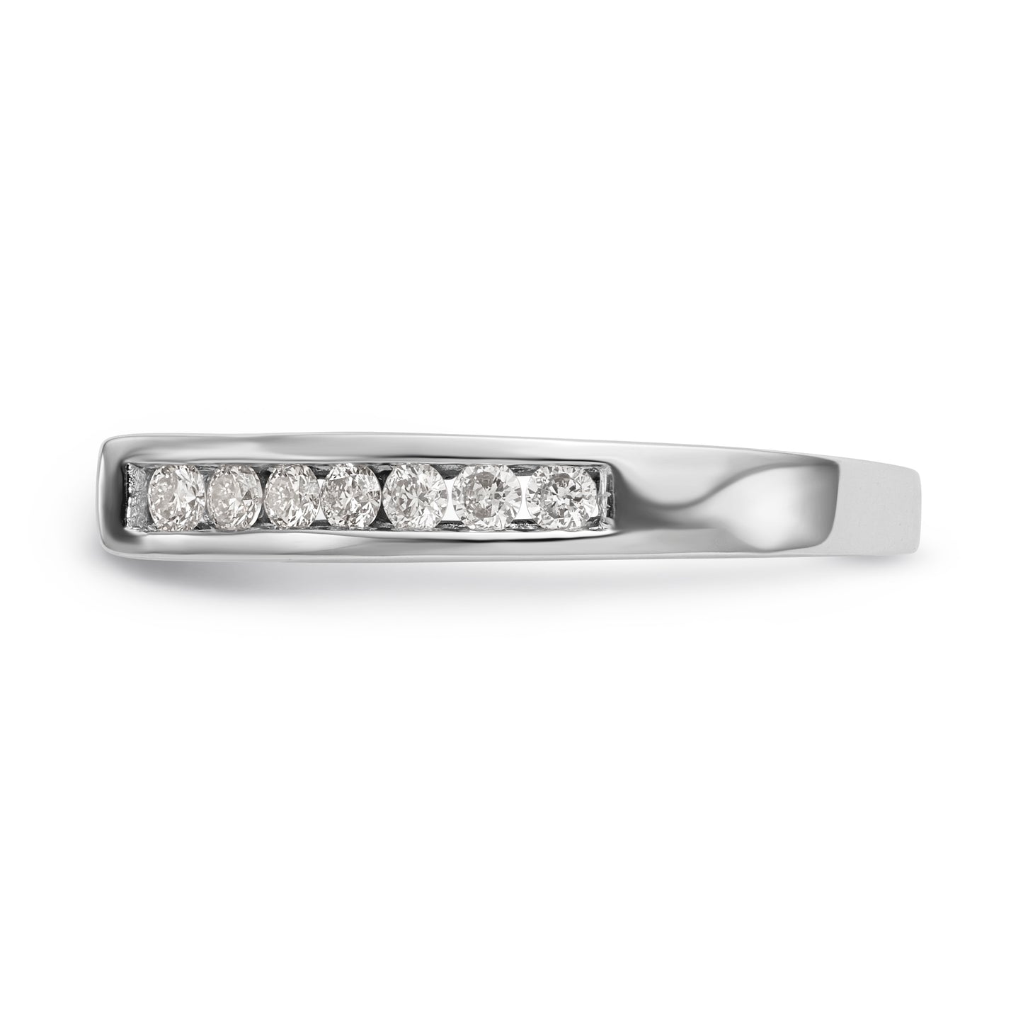 14K White Gold Diamond Peg Set CZ Engagement Ring