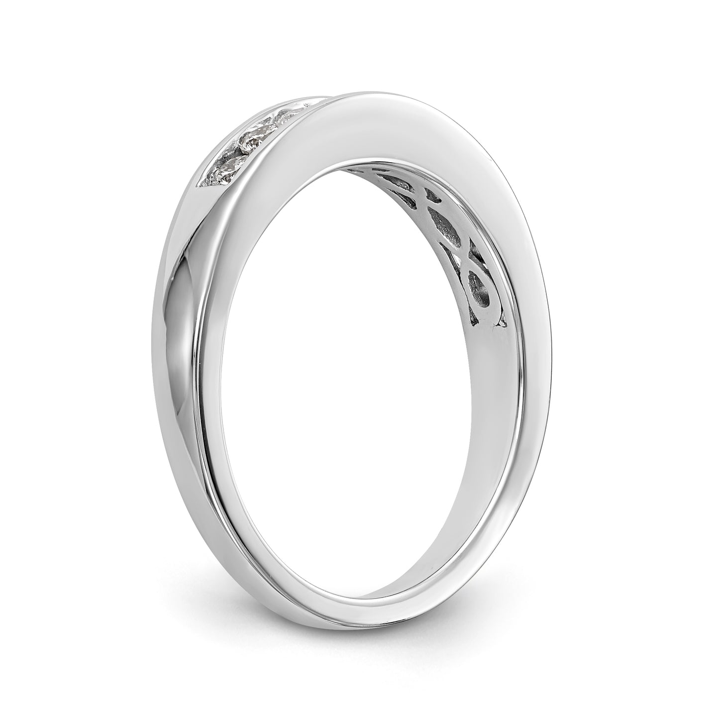 14k White Gold Diamond Wedding Band