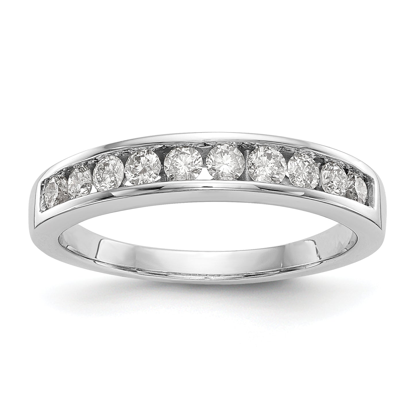 14k White Gold Diamond Wedding Band