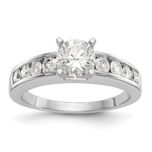 14K White Gold Diamond Peg Set Engagement Ring