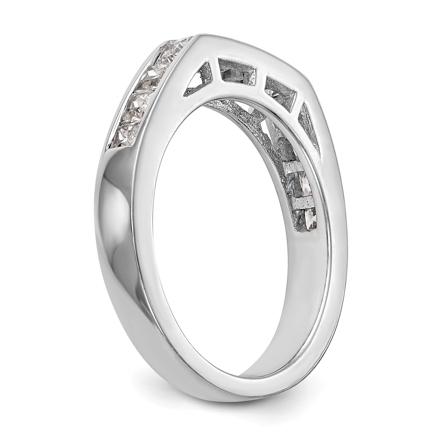 14k White Gold Diamond Wedding Band