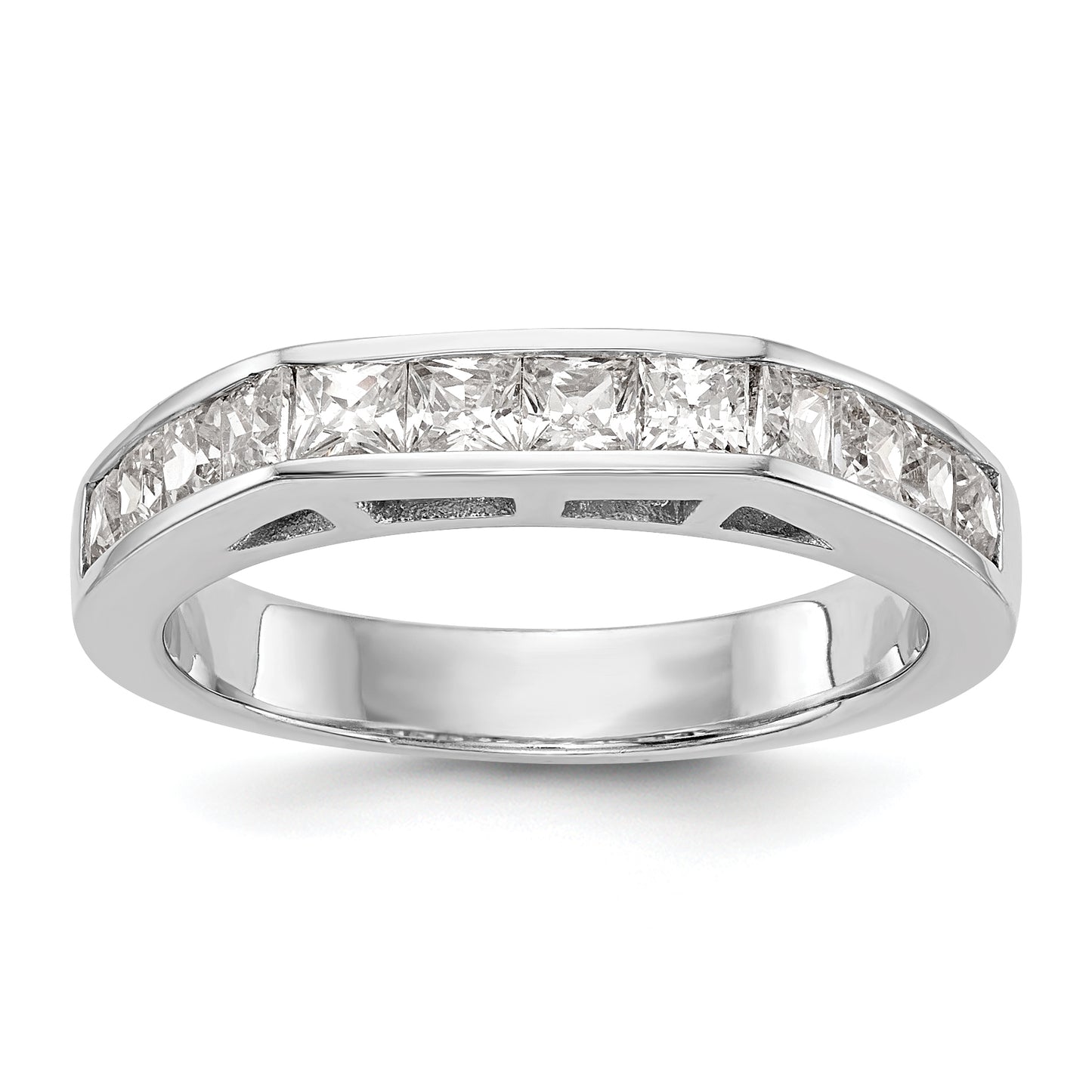 14k White Gold Diamond Wedding Band