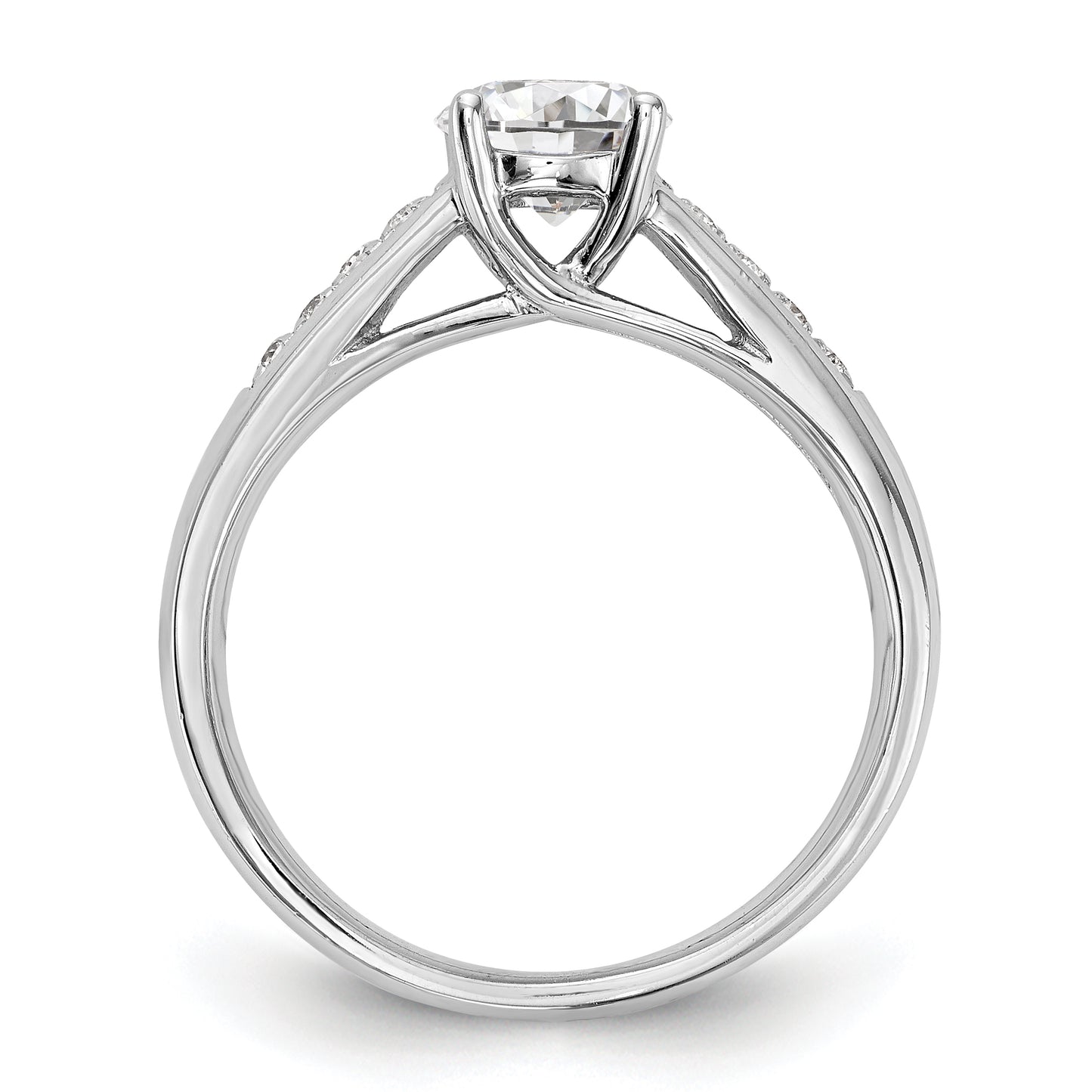 14K White Gold Simulated Diamond Engagement Ring