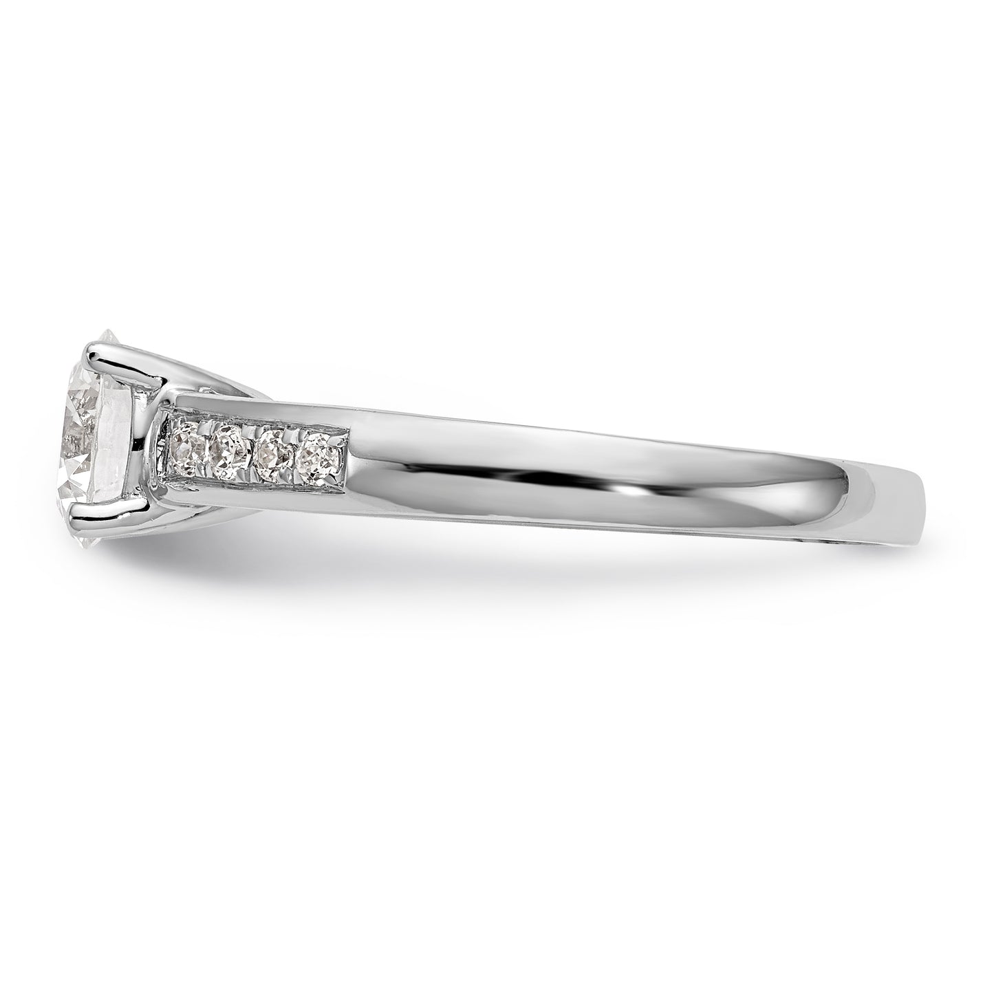 14K White Gold Simulated Diamond Engagement Ring