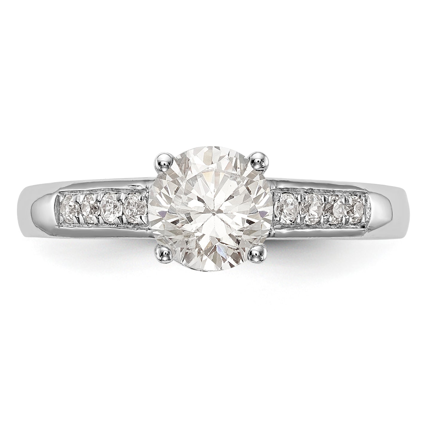 14K White Gold Simulated Diamond Engagement Ring