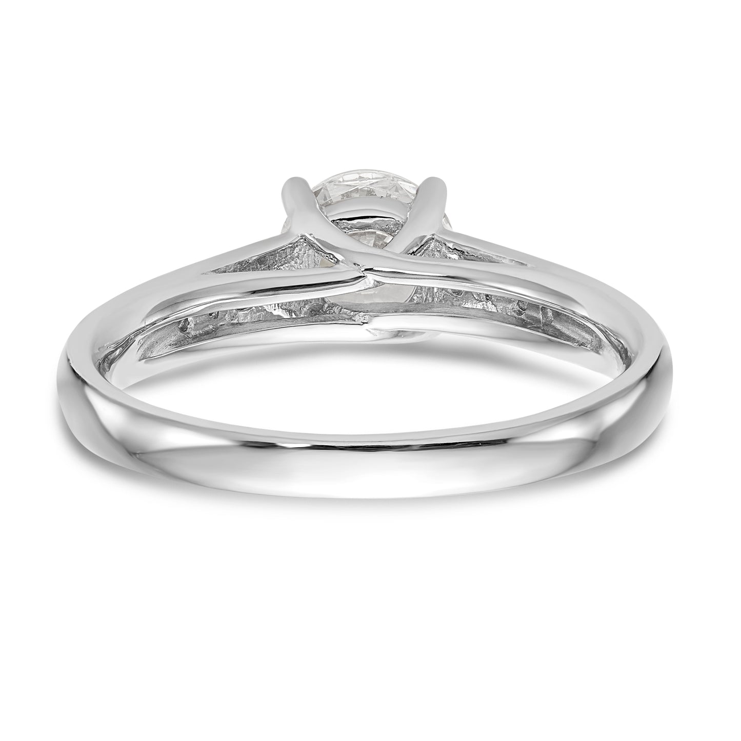 14K White Gold Simulated Diamond Engagement Ring