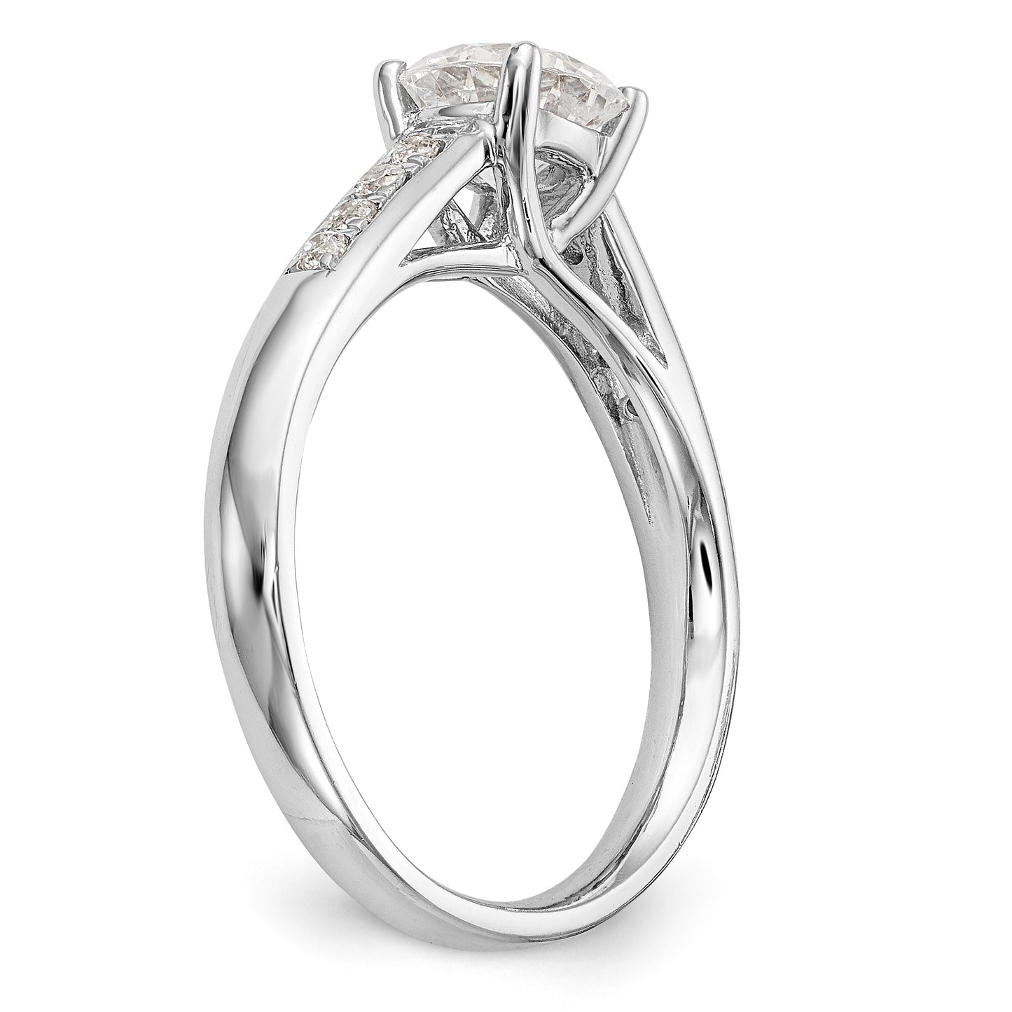 14K White Gold Simulated Diamond Engagement Ring