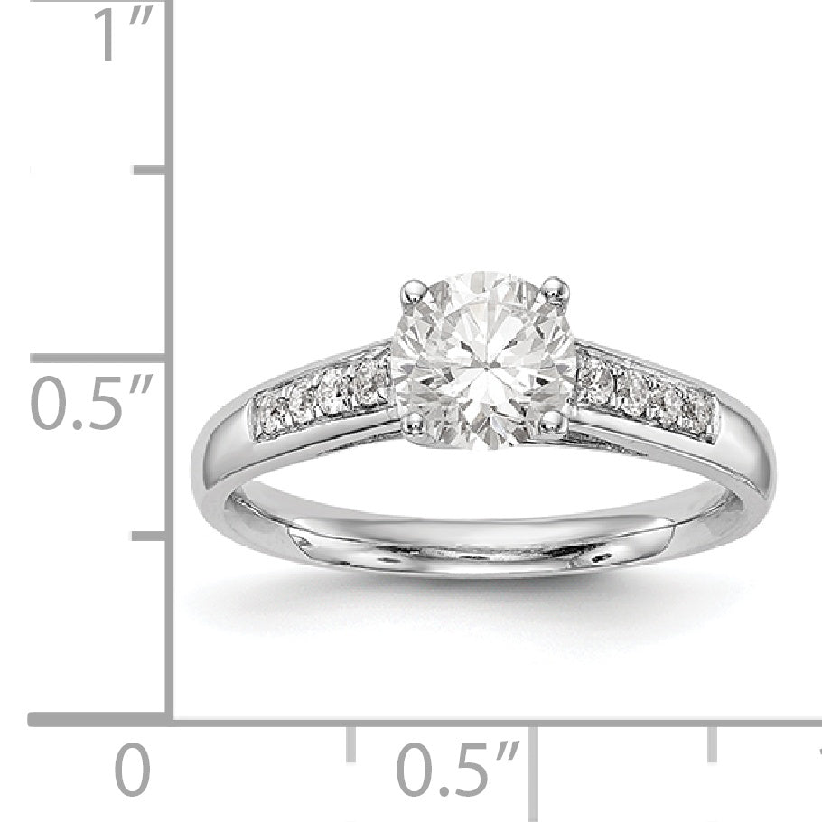 14K White Gold Simulated Diamond Engagement Ring