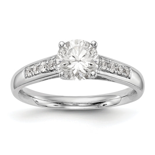 14K White Gold Simulated Diamond Engagement Ring