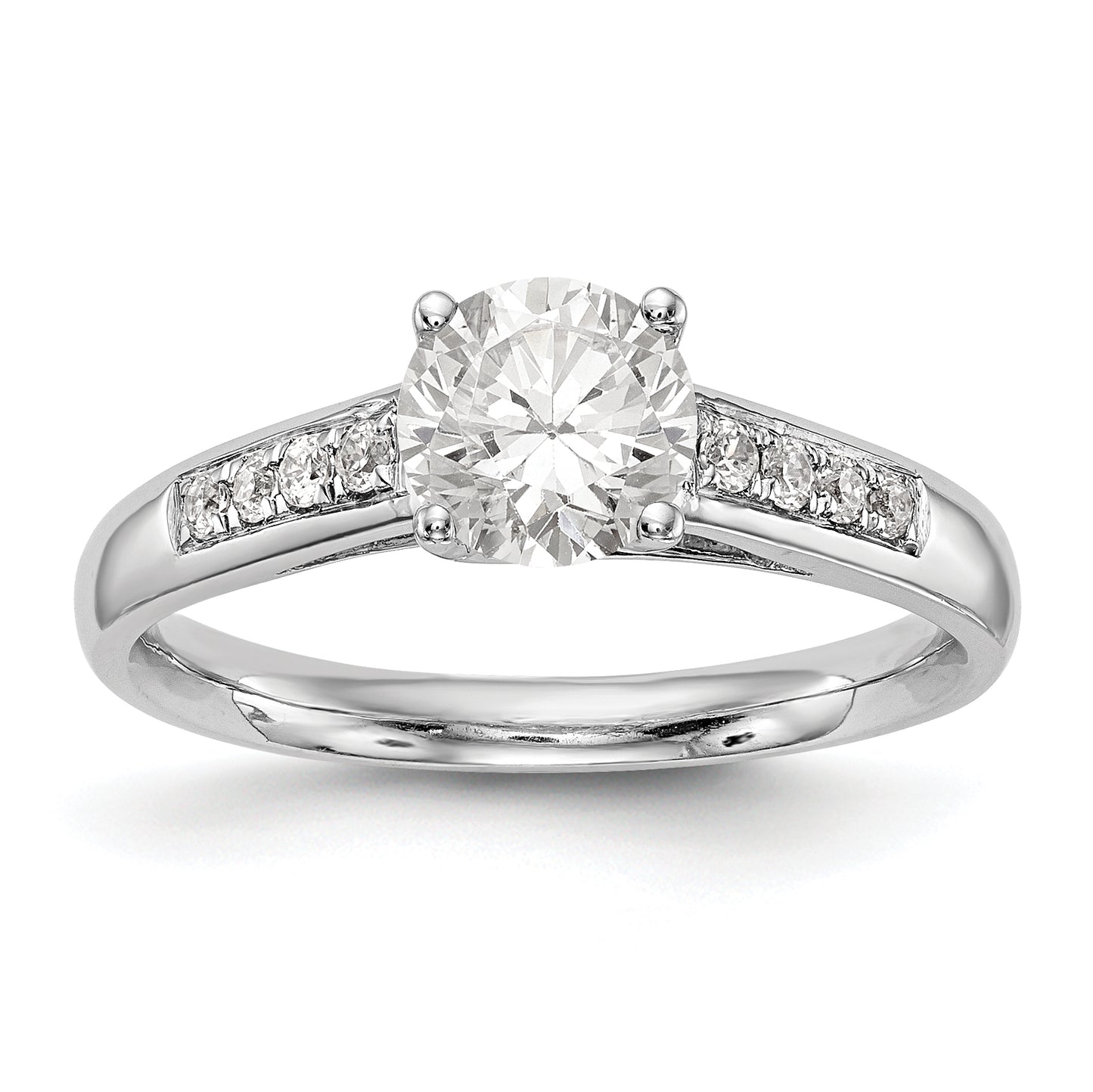 14K White Gold Simulated Diamond Engagement Ring