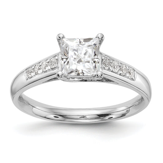 14K White Gold Simulated Diamond Engagement Ring