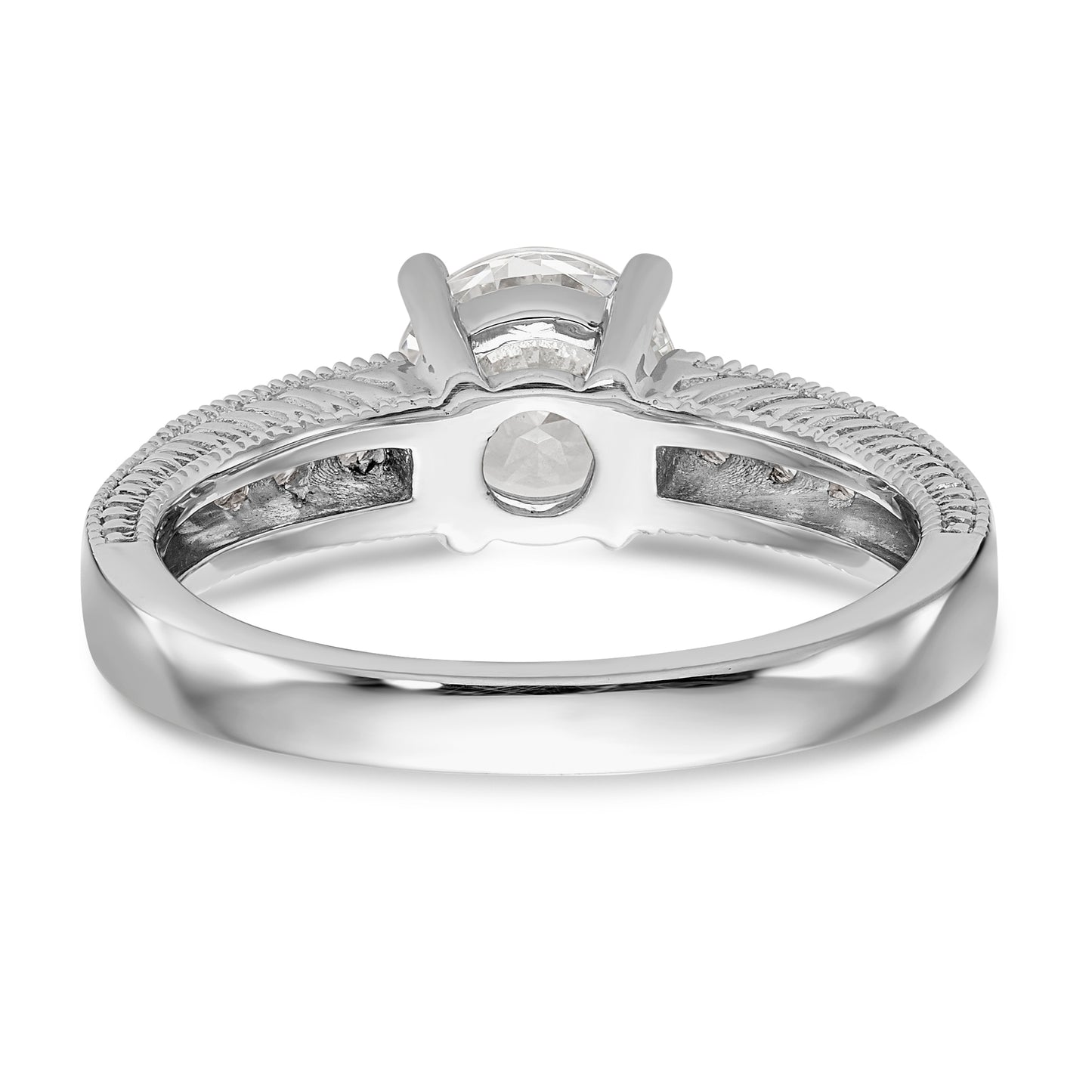 14K White Gold Simulated Diamond Engagement Ring