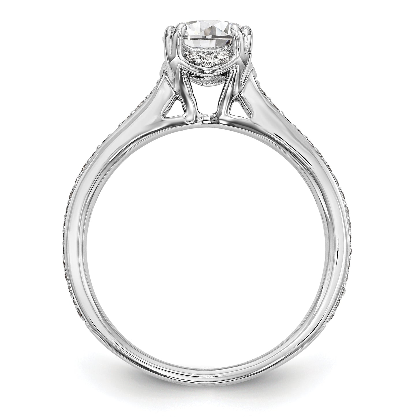 14K White Gold Simulated Diamond Engagement Ring