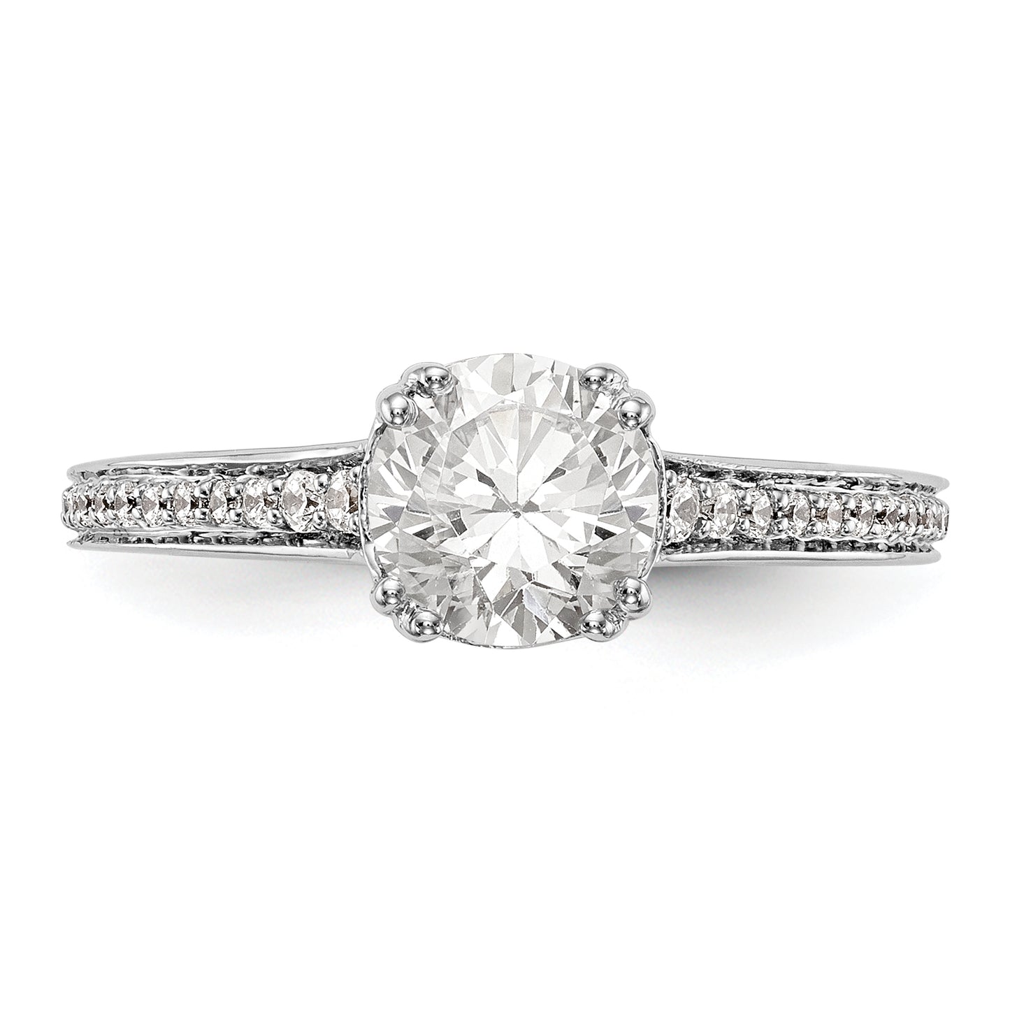 14K White Gold Simulated Diamond Engagement Ring