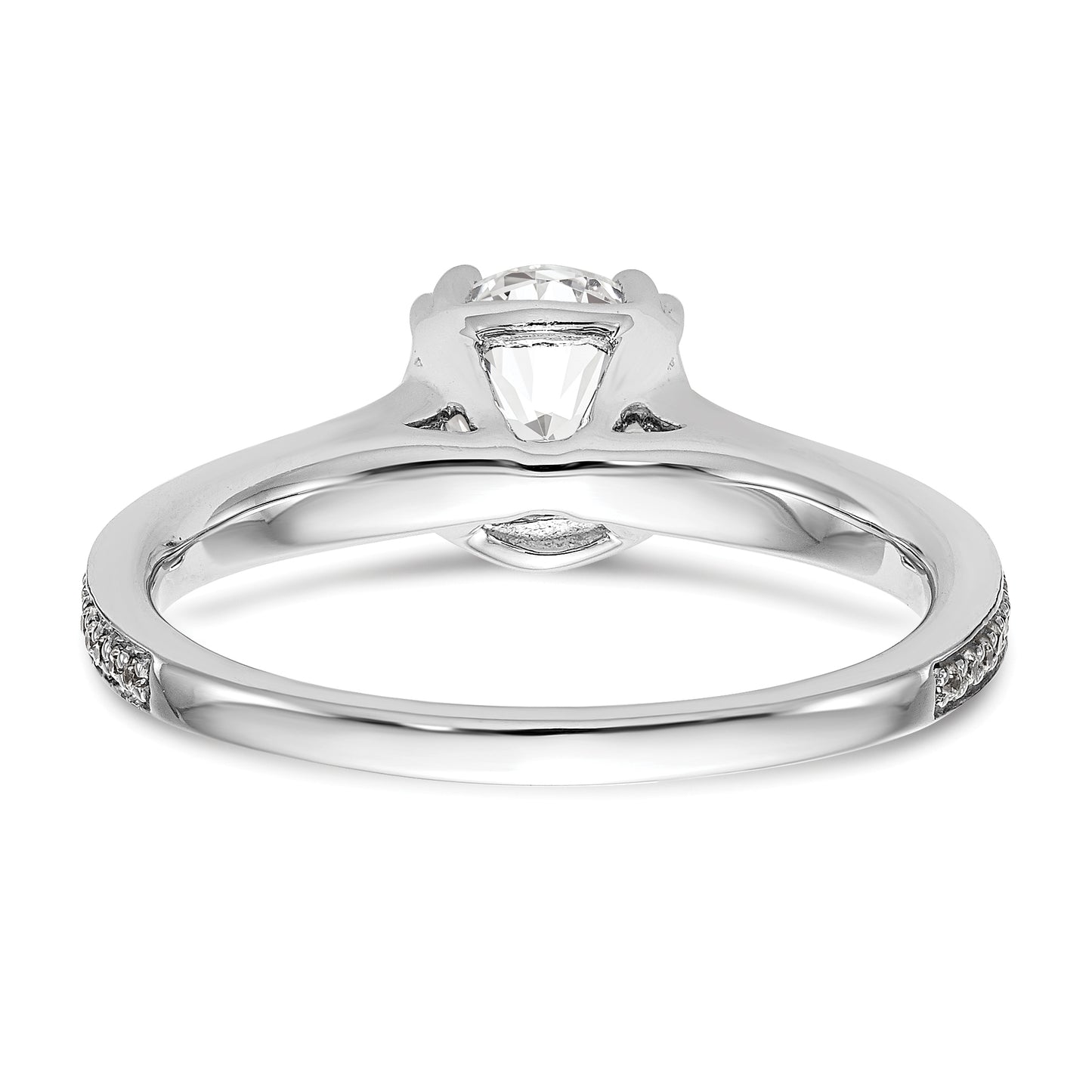 14K White Gold Simulated Diamond Engagement Ring