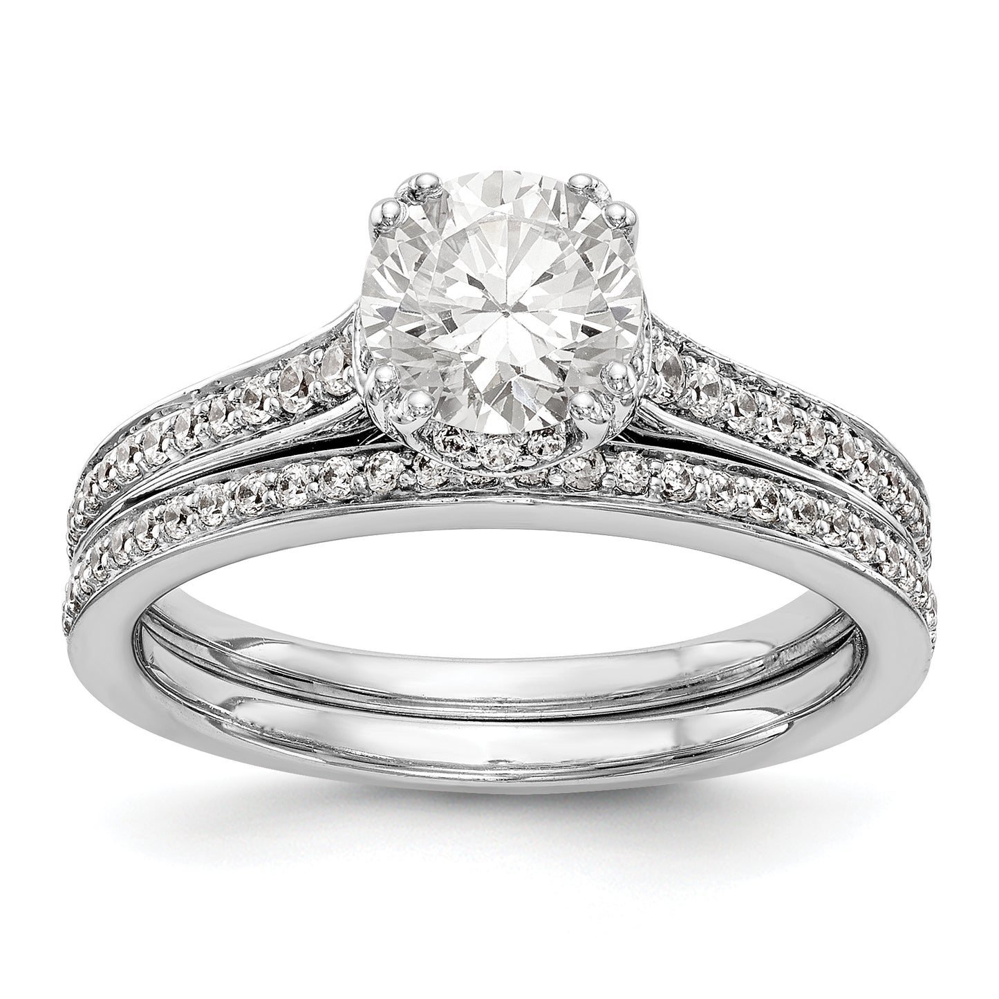 14K White Gold Simulated Diamond Engagement Ring