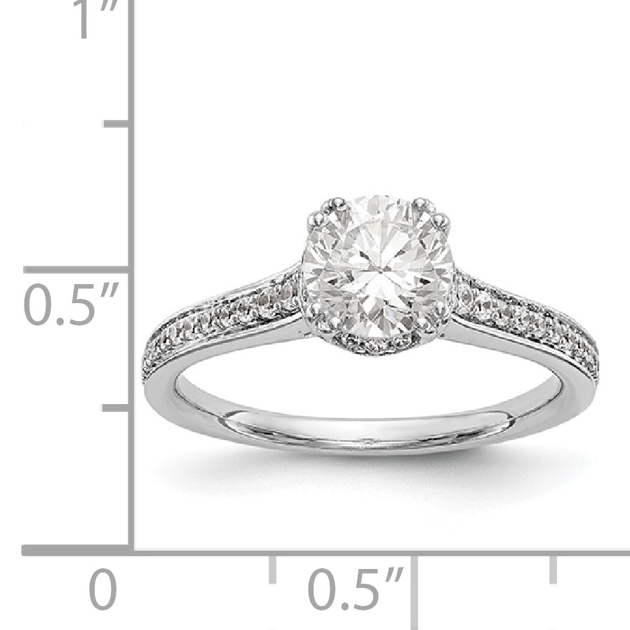 14K White Gold Simulated Diamond Engagement Ring