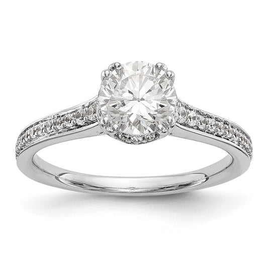 14K White Gold Simulated Diamond Engagement Ring