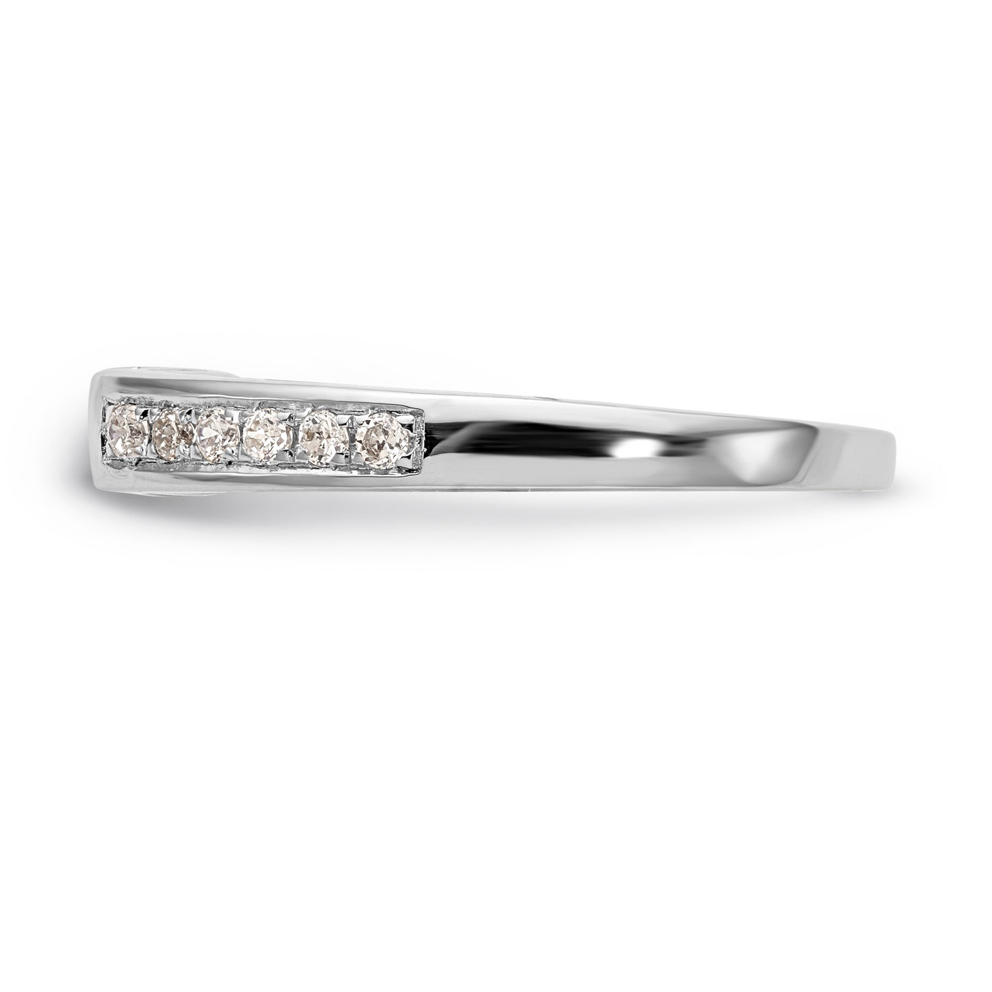 14K White Gold Diamond Peg Set CZ Engagement Ring