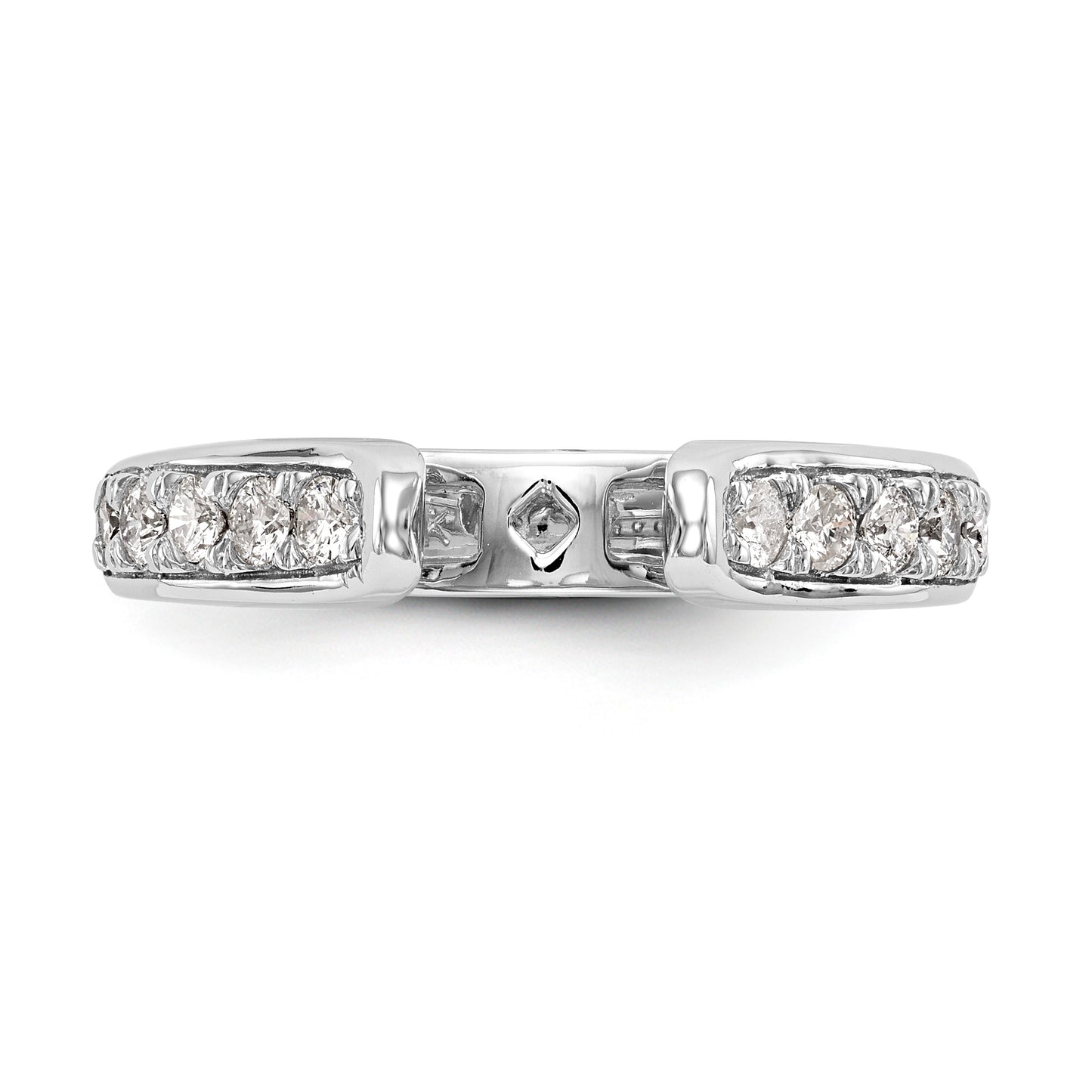 14K White Gold Diamond Peg Set CZ Engagement Ring