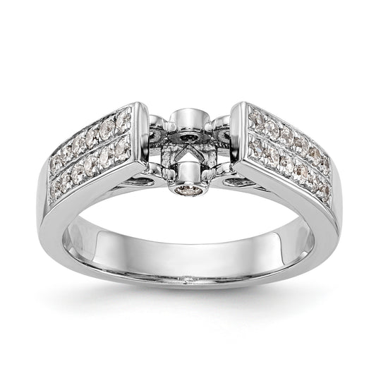 14K White Gold Diamond Peg Set Engagement Ring