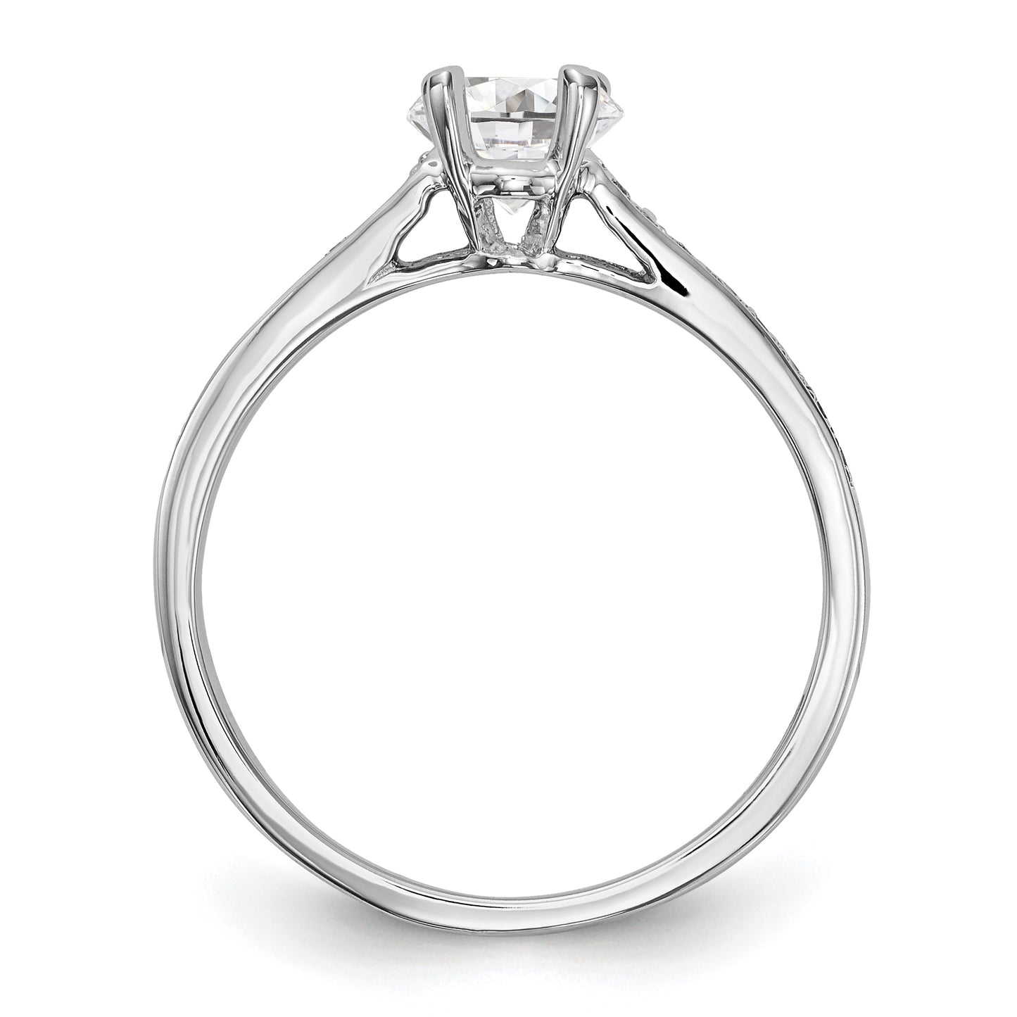 14K White Gold Simulated Diamond Engagement Ring