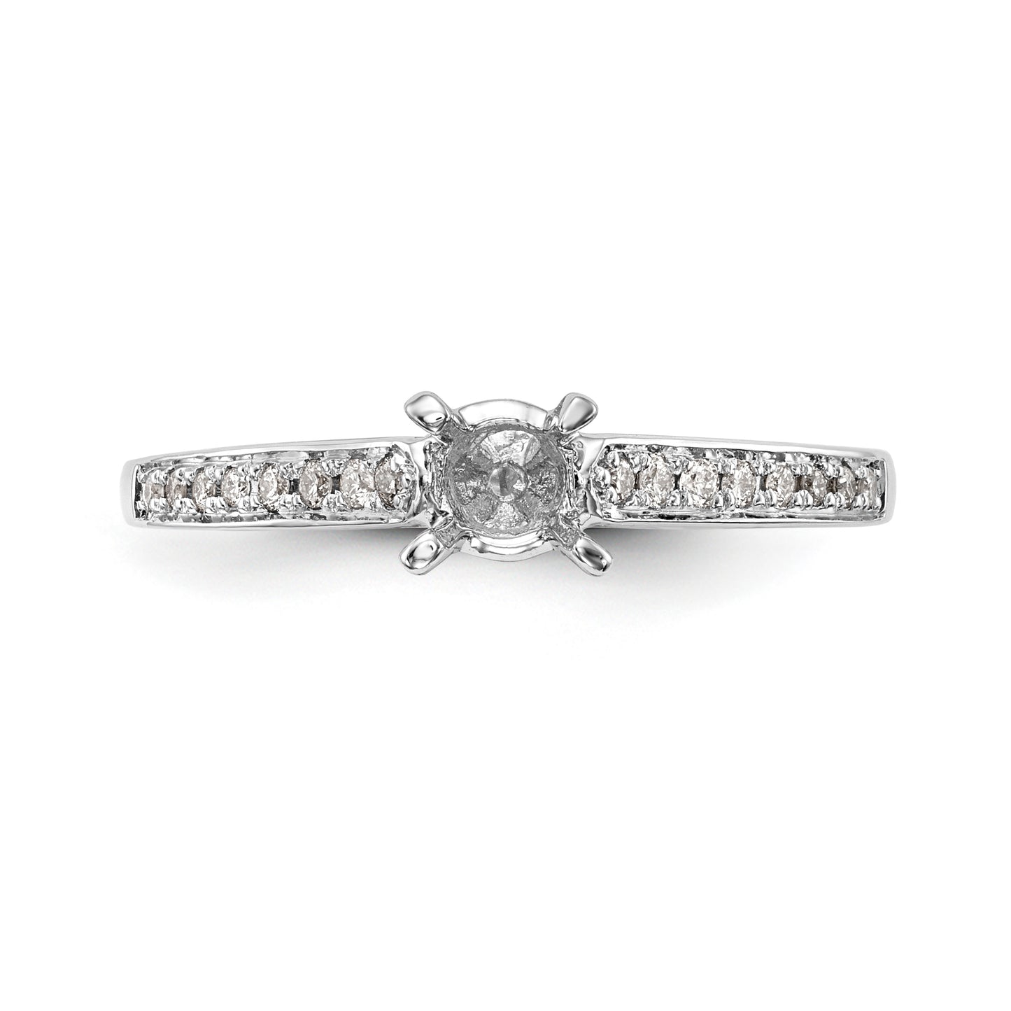 14K White Gold Simulated Diamond Engagement Ring