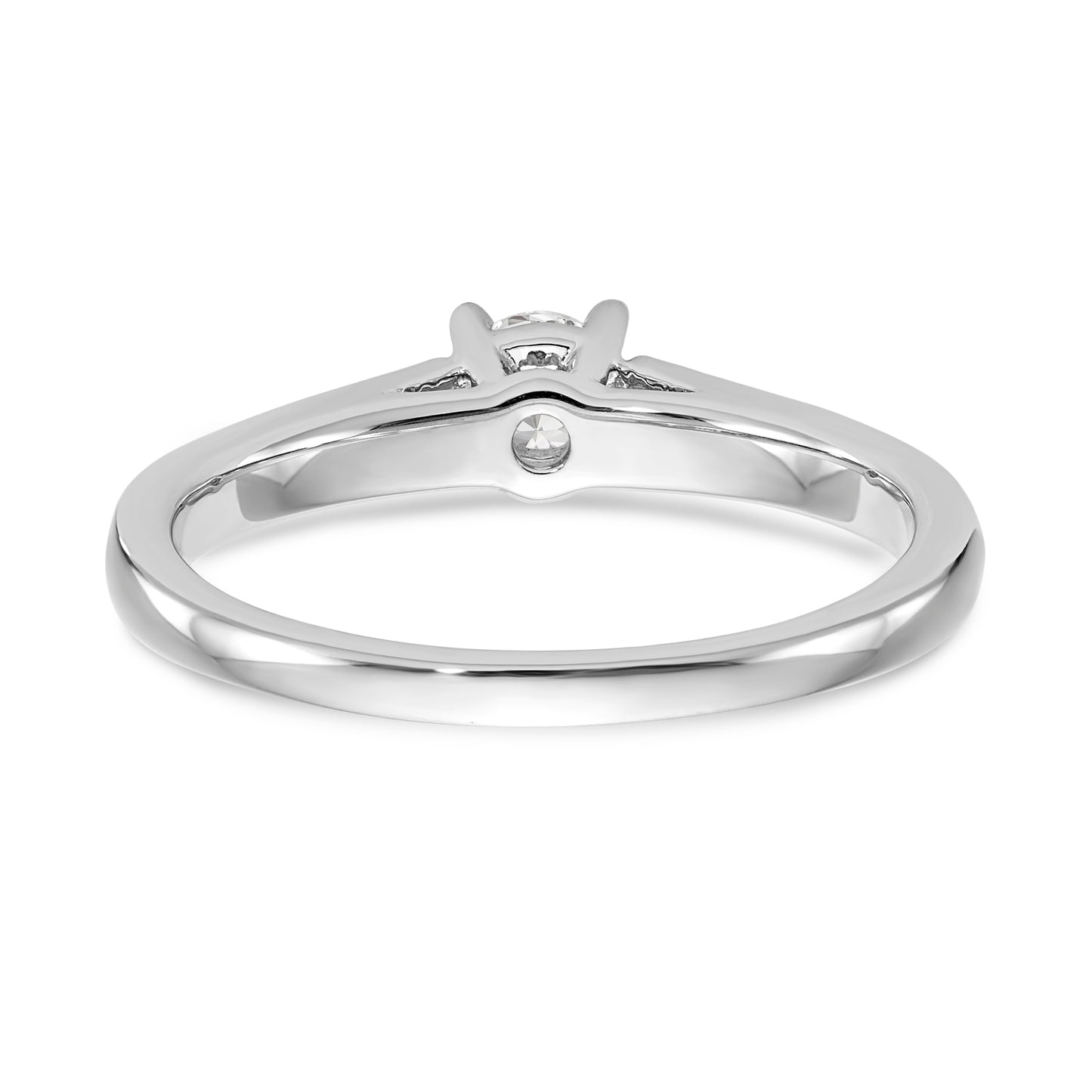 14K White Gold Simulated Diamond Engagement Ring