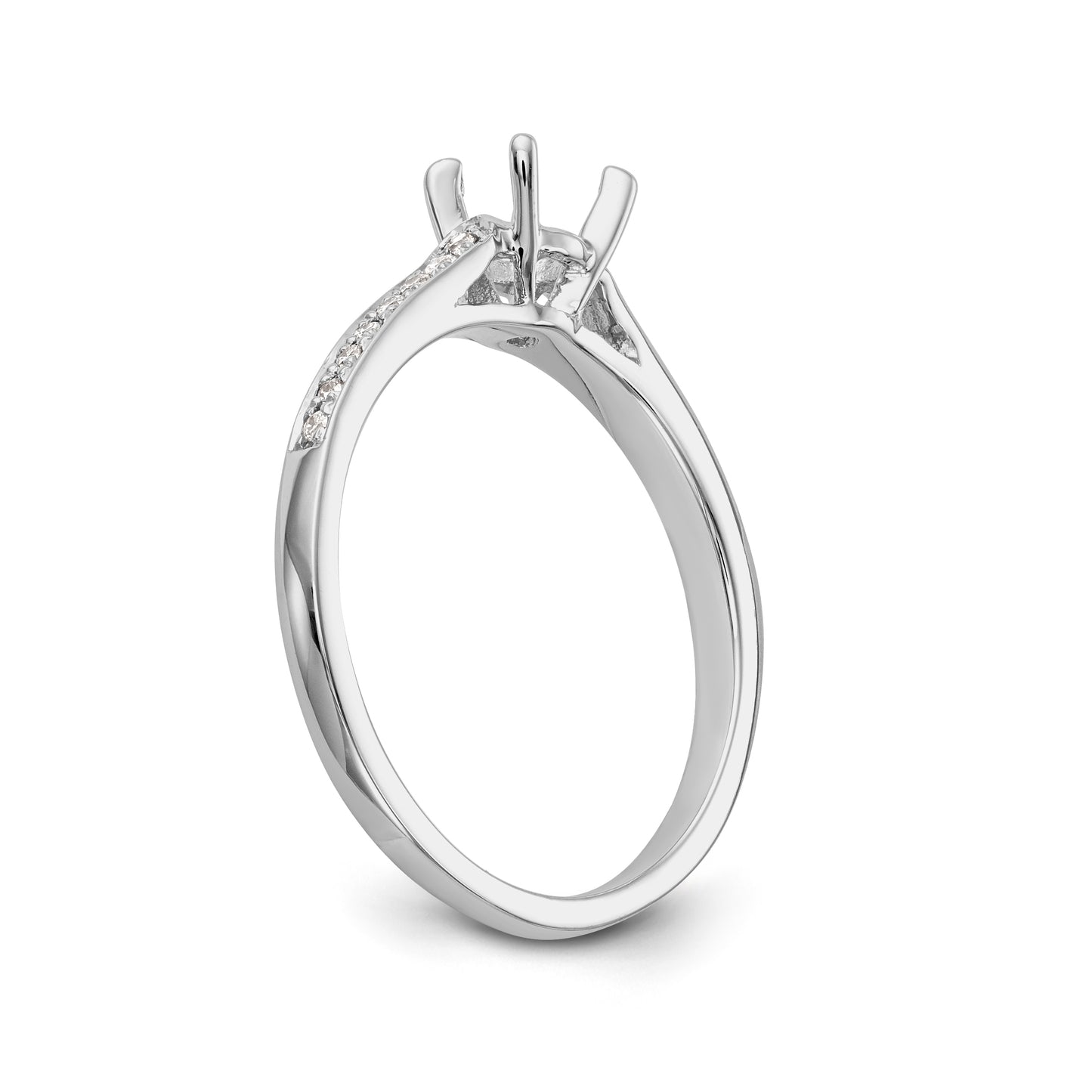 14K White Gold Simulated Diamond Engagement Ring