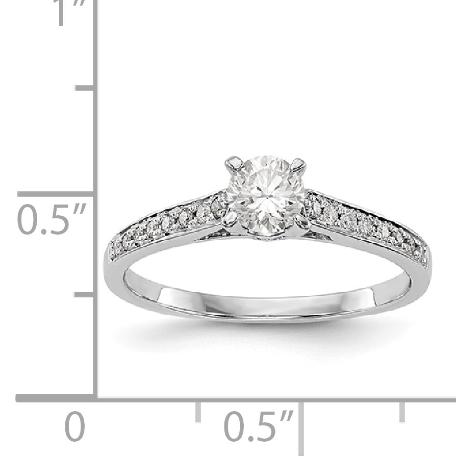 14K White Gold Simulated Diamond Engagement Ring