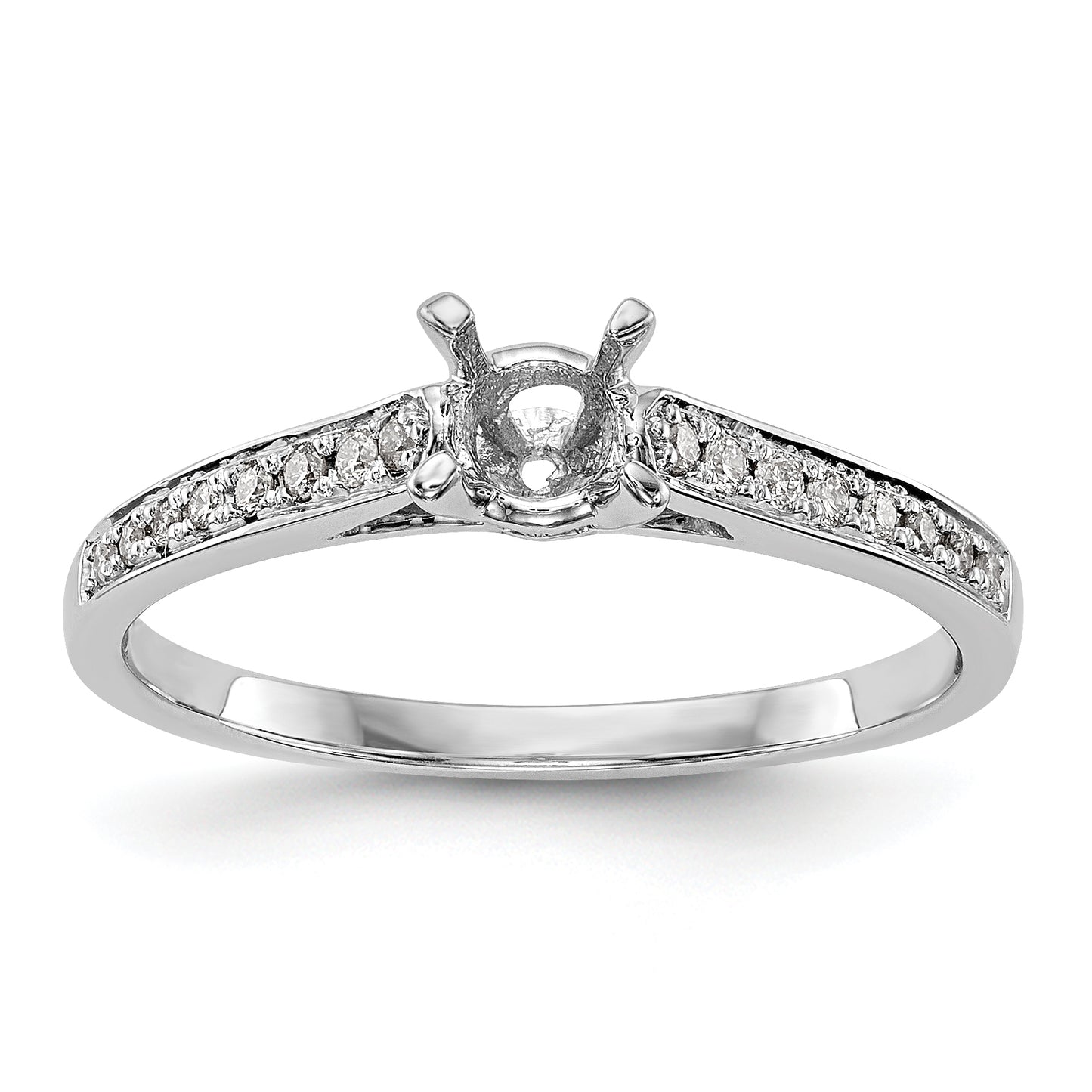 14K White Gold Simulated Diamond Engagement Ring