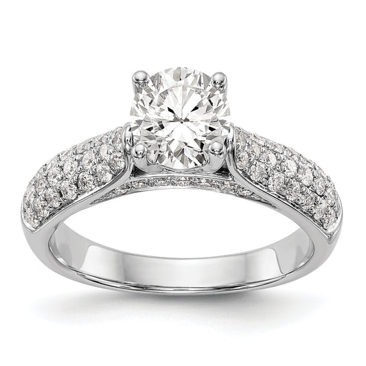 14K White Gold Simulated Diamond Engagement Ring