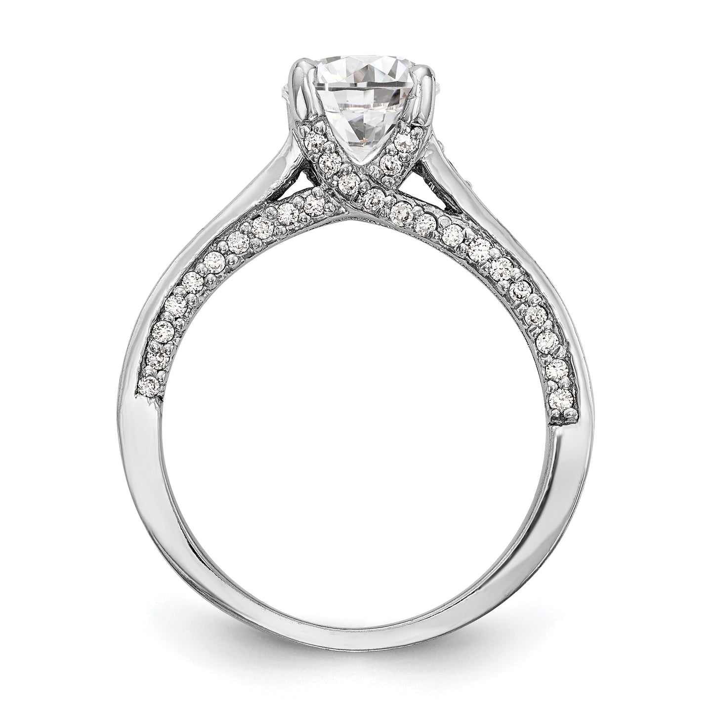 14K White Gold Simulated Diamond Engagement Ring