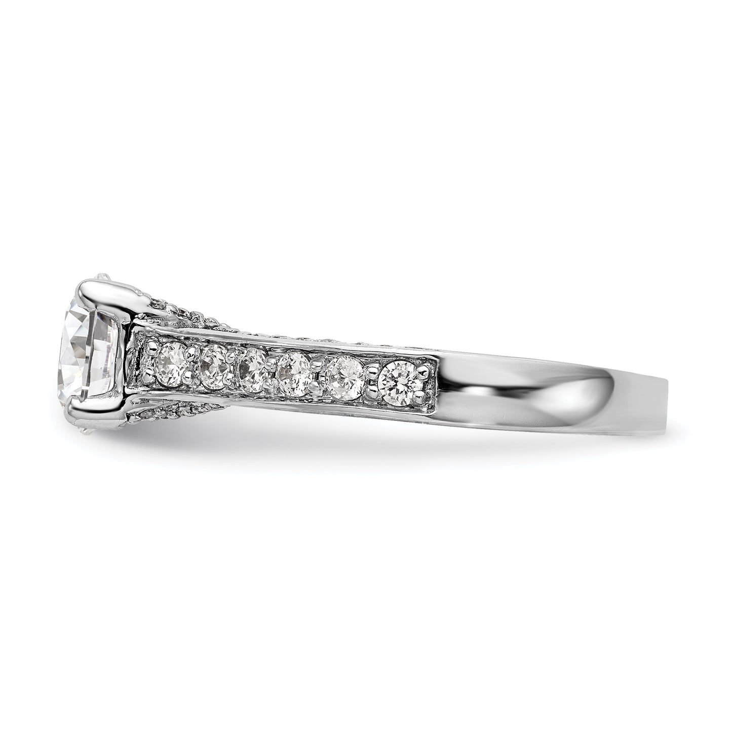 14K White Gold Simulated Diamond Engagement Ring