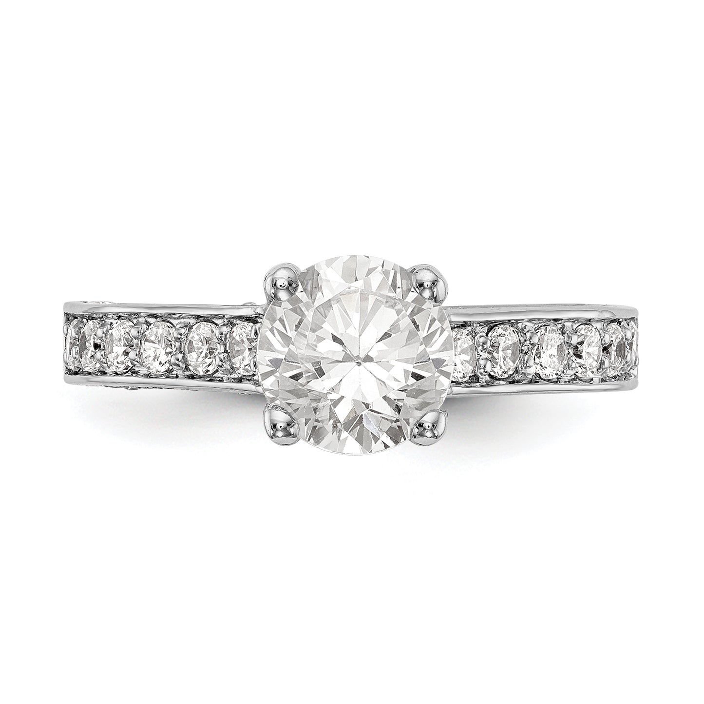 14K White Gold Simulated Diamond Engagement Ring