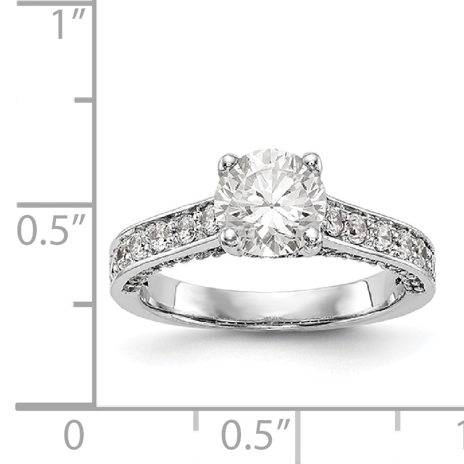 14K White Gold Simulated Diamond Engagement Ring