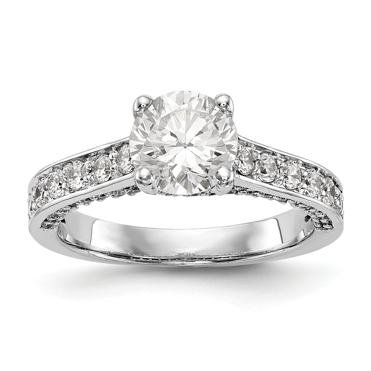 14K White Gold Simulated Diamond Engagement Ring