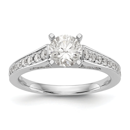 14K White Gold Simulated Diamond Engagement Ring