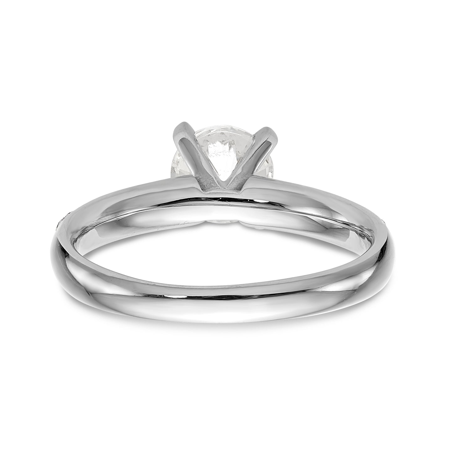 14K White Gold Diamond Peg Set Engagement Ring