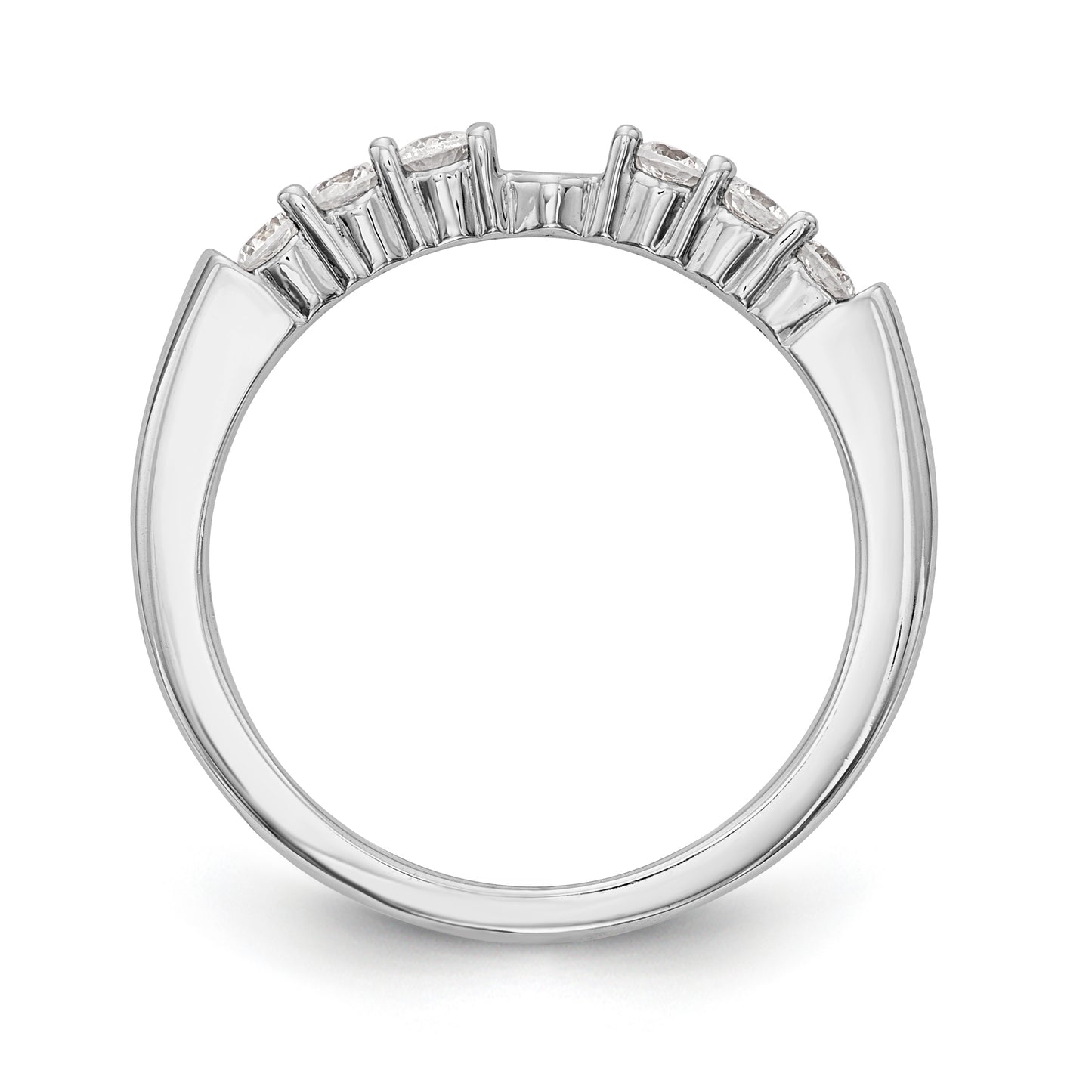 14K White Gold Diamond Peg Set CZ Engagement Ring