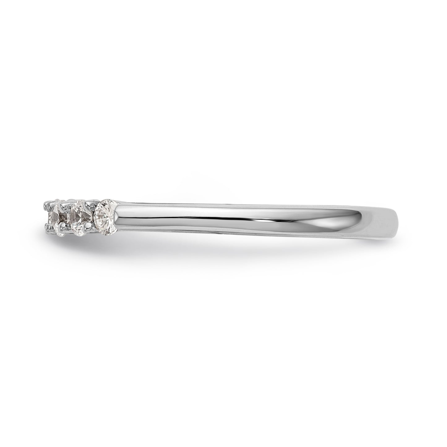 14K White Gold Diamond Peg Set CZ Engagement Ring