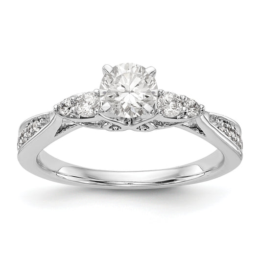 14K White Gold Simulated Diamond Engagement Ring