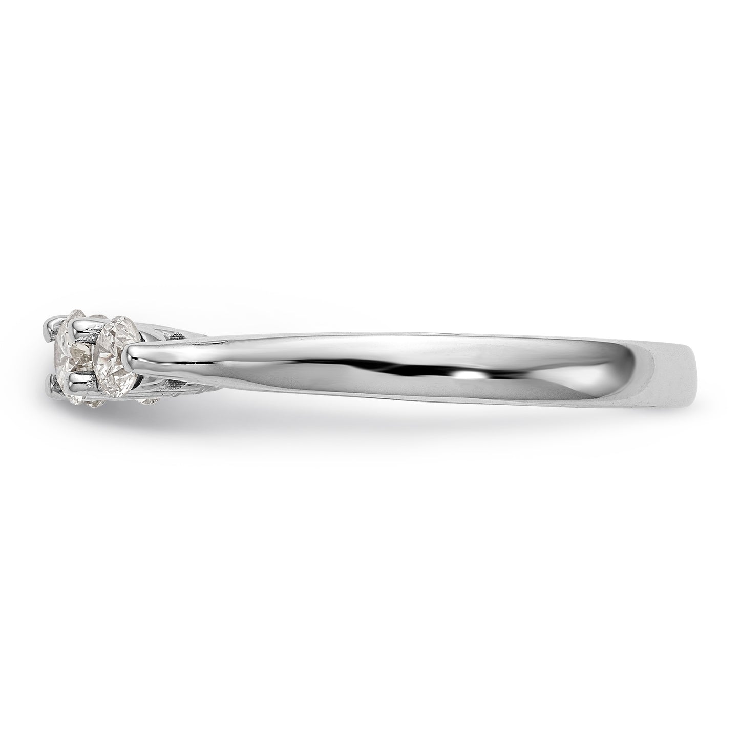 14K White Gold Diamond Peg Set CZ Engagement Ring