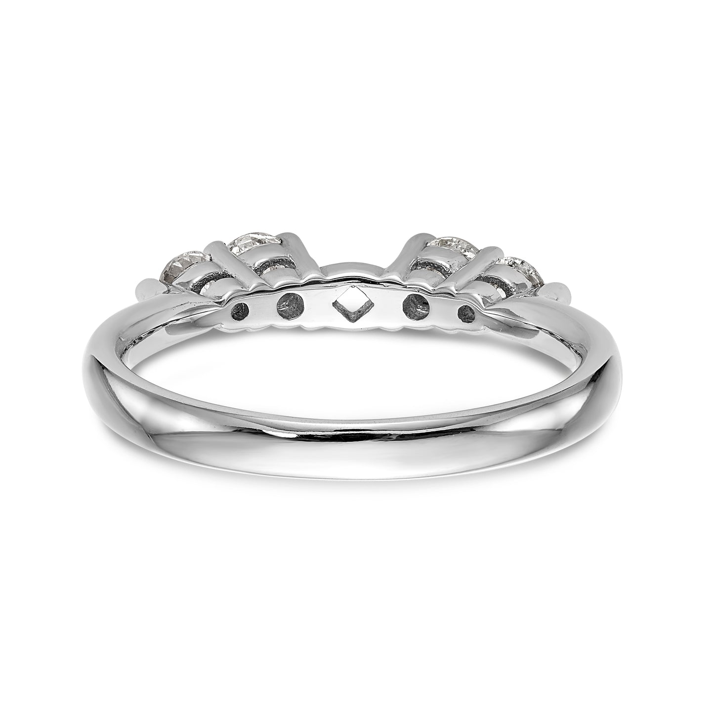 14K White Gold Diamond Peg Set CZ Engagement Ring