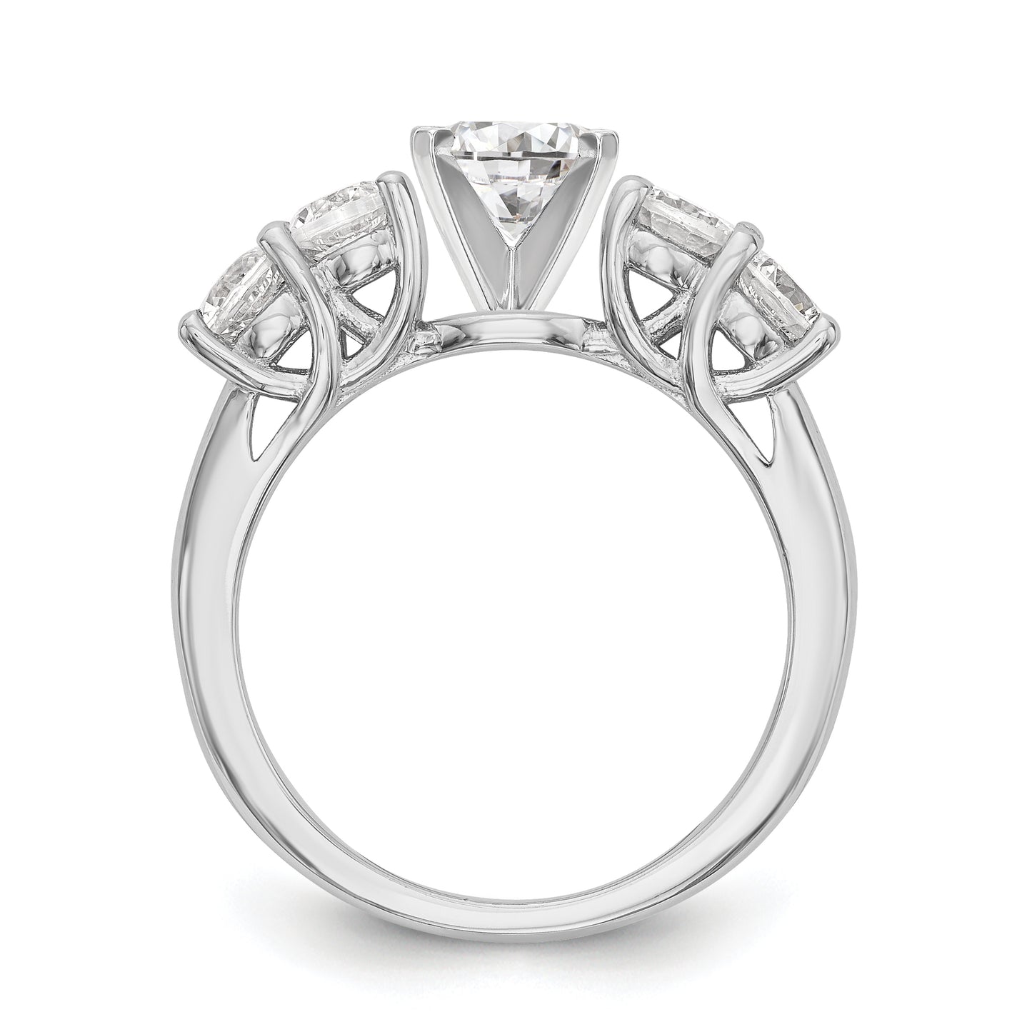 14K White Gold Diamond Peg Set Engagement Ring