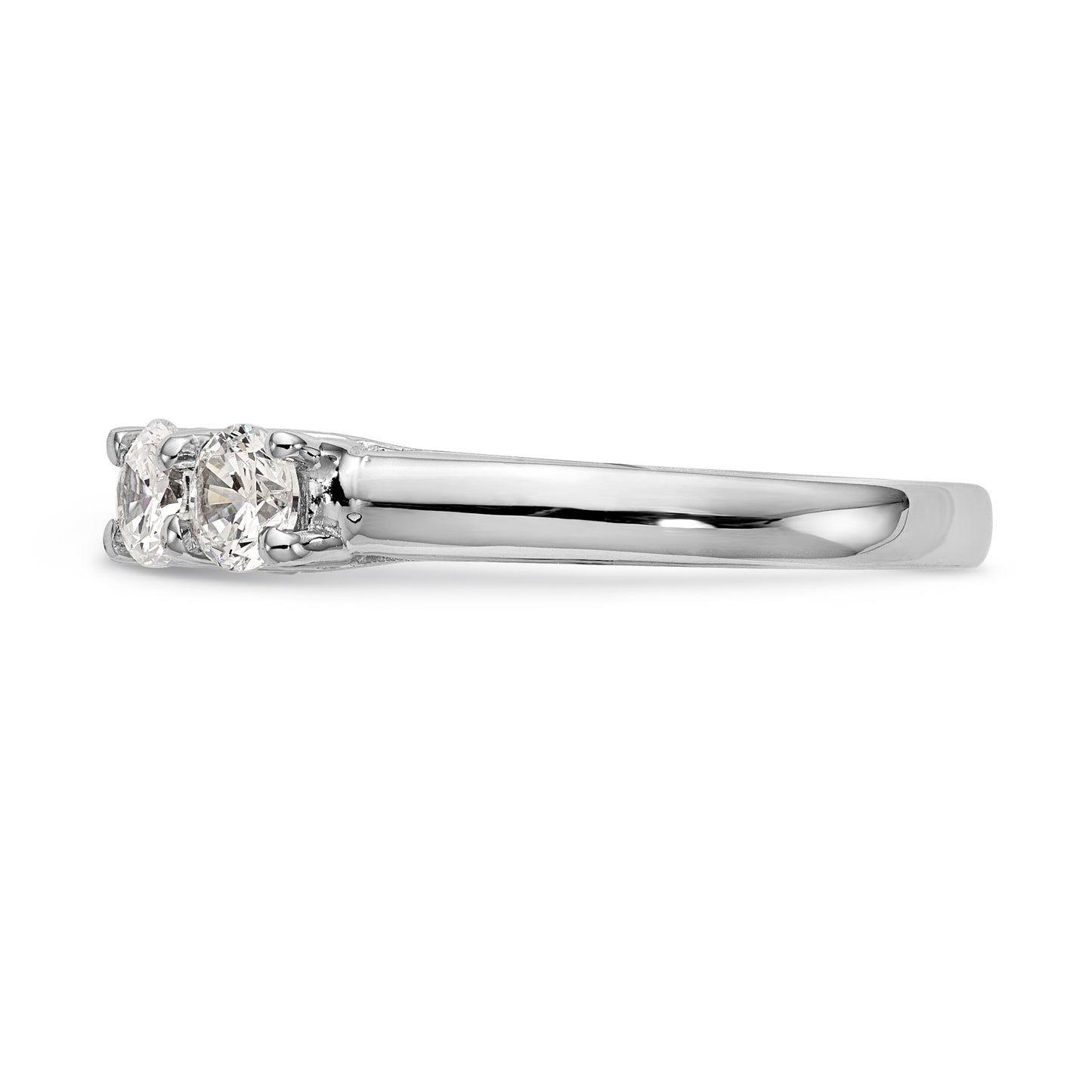 14K White Gold Diamond Peg Set Engagement Ring