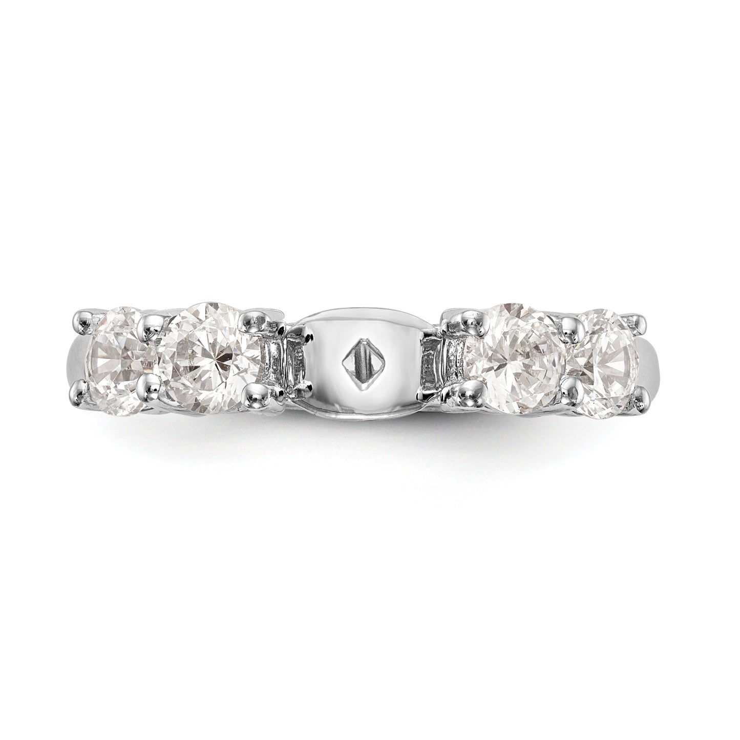 14K White Gold Diamond Peg Set Engagement Ring