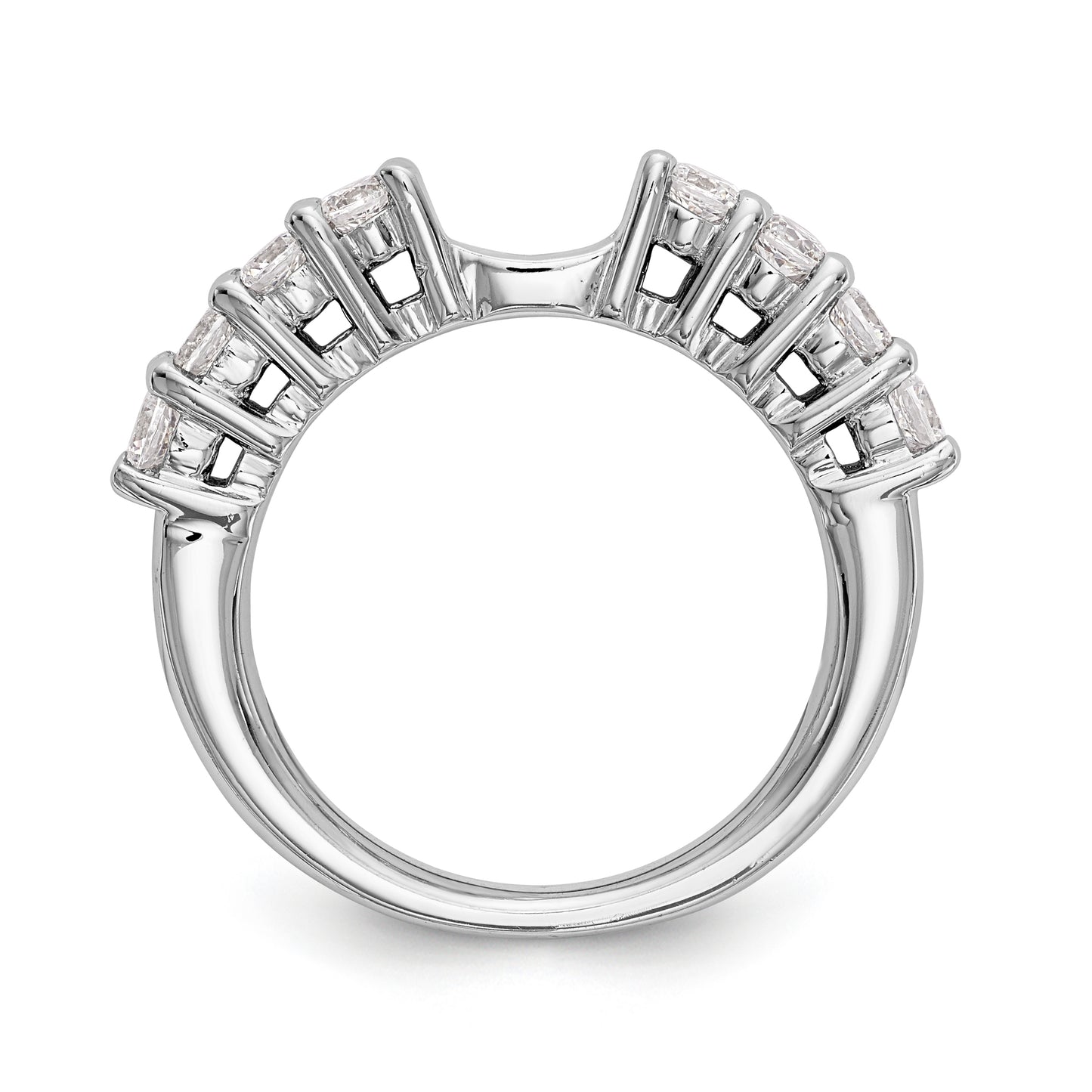 14K White Gold Diamond Peg Set Engagement Ring