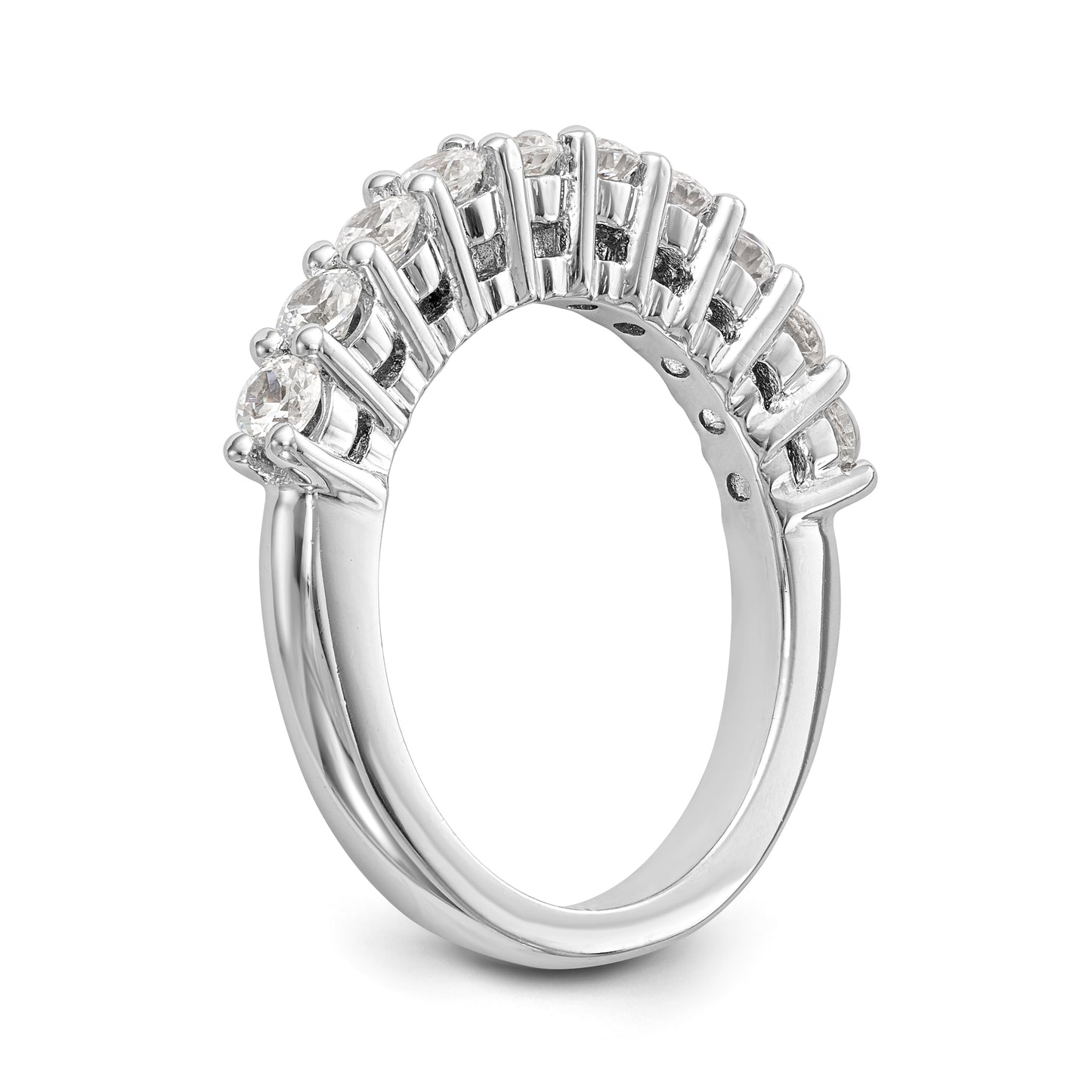 14K White Gold Diamond Peg Set Engagement Ring